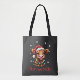 Bolsa Tote Highland Baby Cow Luzes de Natal