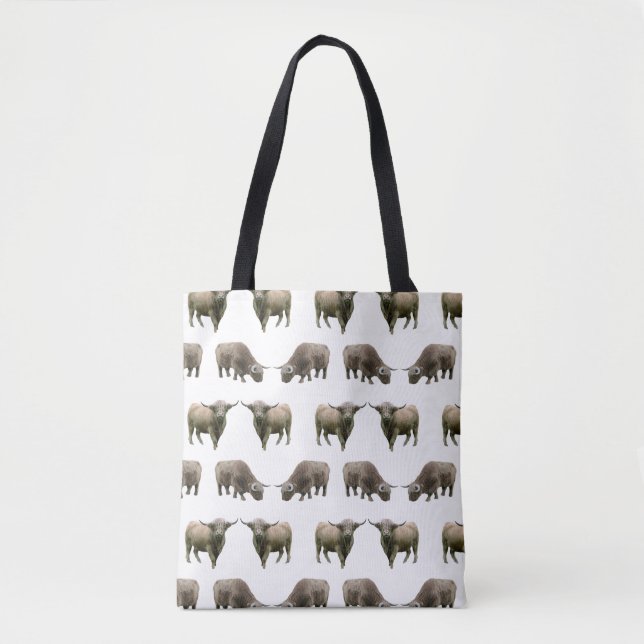 Bolsa Tote Highland Cow Frenzy Por toda a Impressão (Frente)