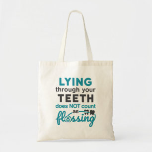 Bolsa Tote Higiene Dentária Deitada Por Dentes Sem Foguete