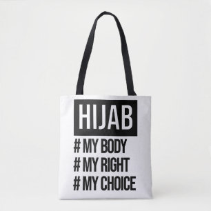 Bolsa Tote Hijab - meu corpo, minha escolha - motivação fem