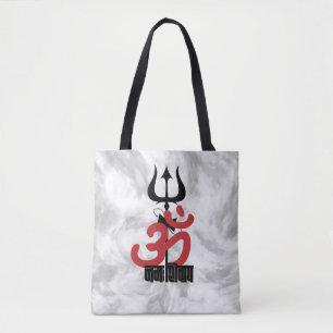 Bolsa Tote Hindu Deus Shiva Om Namah Shivay com Trident OM