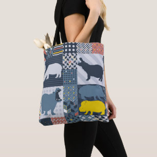 Bolsa Tote Hipopótamo acolchoado