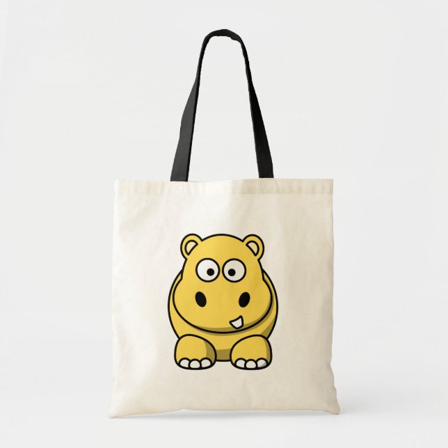 Bolsa Tote Hipopótamo Amarelo Fofo (Frente)