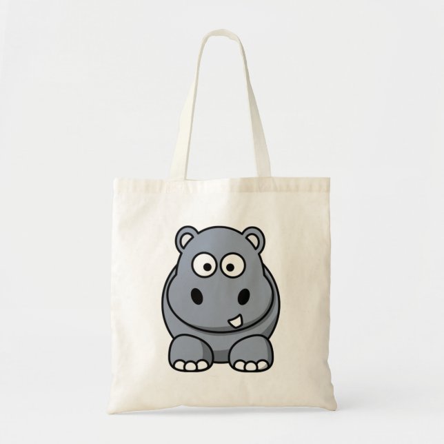 Bolsa Tote Hipopótamo dos desenhos animados (Frente)