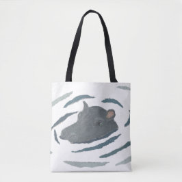 Bolsa Tote Hipopótamo, Hippopotamus, animais selvagens,
