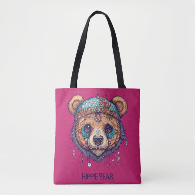 Bolsa Tote Hippie Bear I (Frente)