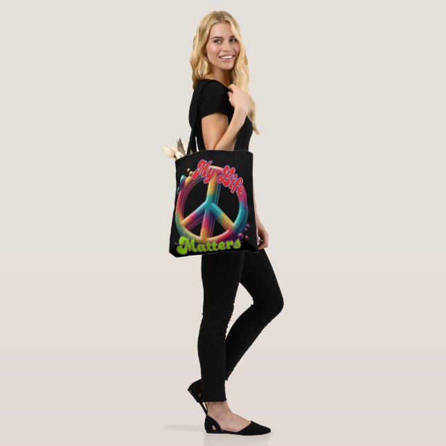 Bolsa Tote Hippie Love Peace Life Matters Custom  (No(a) Modelo)