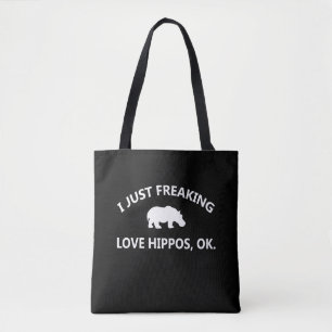 Bolsa Tote Hippo Lover Gift Eu Apenas Adoro Hippo Ok