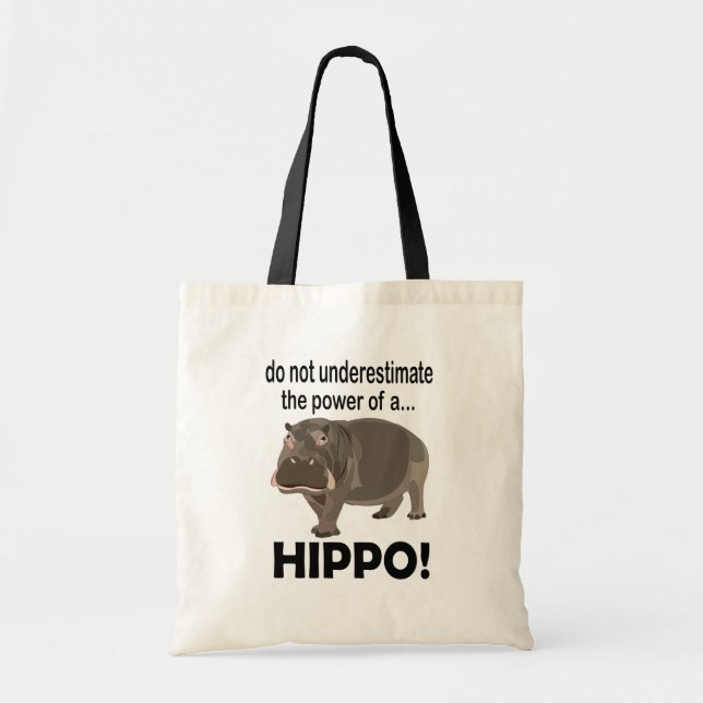 Bolsa Tote Hippopotamus Animal Funny Hippo (Frente)