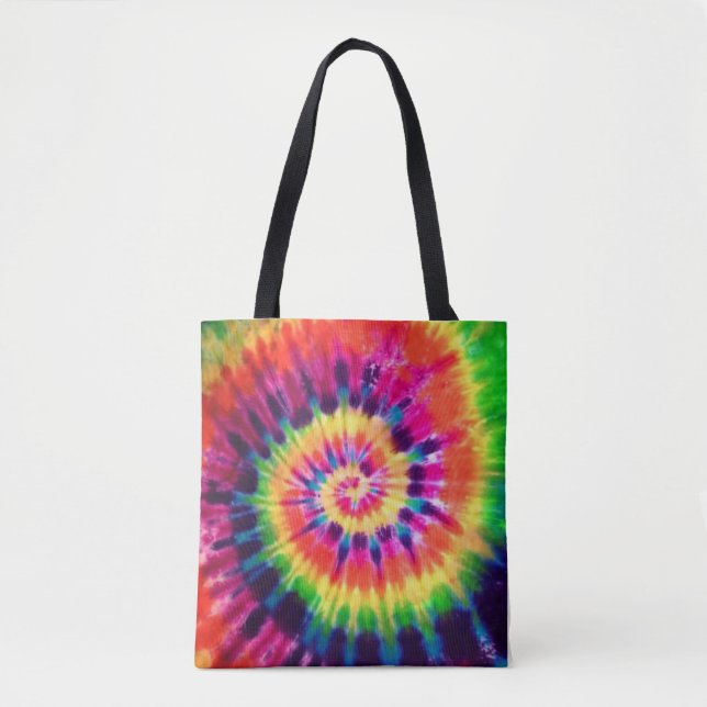 Bolsa Tote Hippy Peace Retro 60s Tie Dye (Frente)