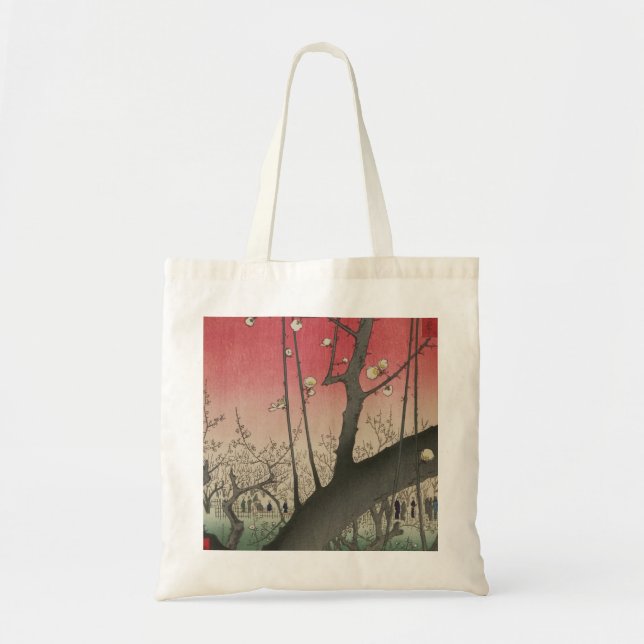 Bolsa Tote Hiroshige Plum Estate Kameido: Japonês Vintage (Frente)