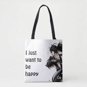 Bolsa Tote história em quadrinhos manga samurai