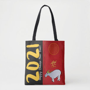 Bolsa Tote História em quadrinhos tradicional chinês Ox ano