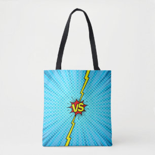 Bolsa Tote Histórias em quadrinhos versus fundo, estilo cláss