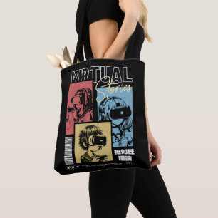 Bolsa Tote Histórias Virtuais Retro Anime Jogos VR