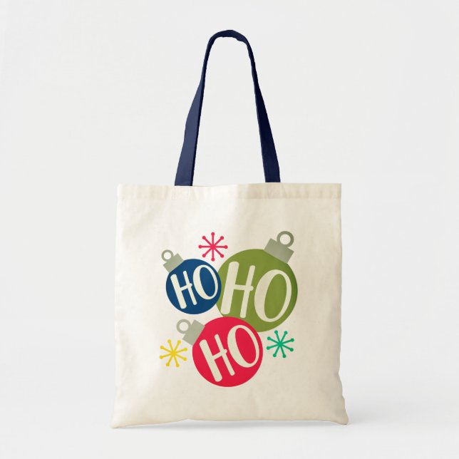 Bolsa Tote Ho Ho Festivo Natal Xmas Moderno (Frente)