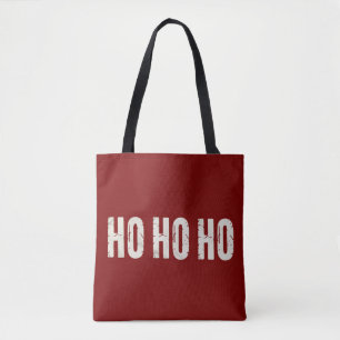 Bolsa Tote Ho Ho Ho Retro Família Natal Correspondência Vinta