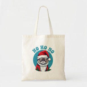 Bolsa Tote Ho ho não - gato engraçado e rabugento de papai no