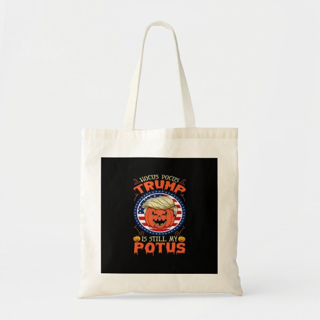 Bolsa Tote Hocus Pocus Ainda É Meu Potus Trumpkin Halloween (Frente)