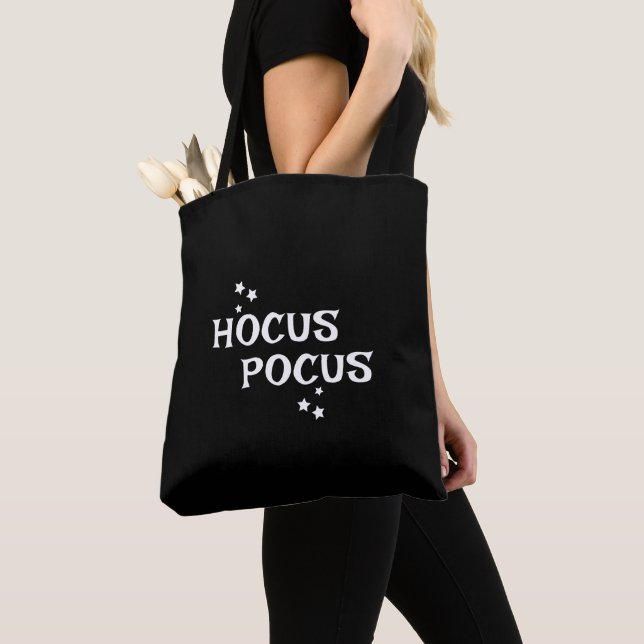 Bolsa Tote Hocus Pocus - Estrelas de Dia das Bruxas Pretas e  (Close Up)