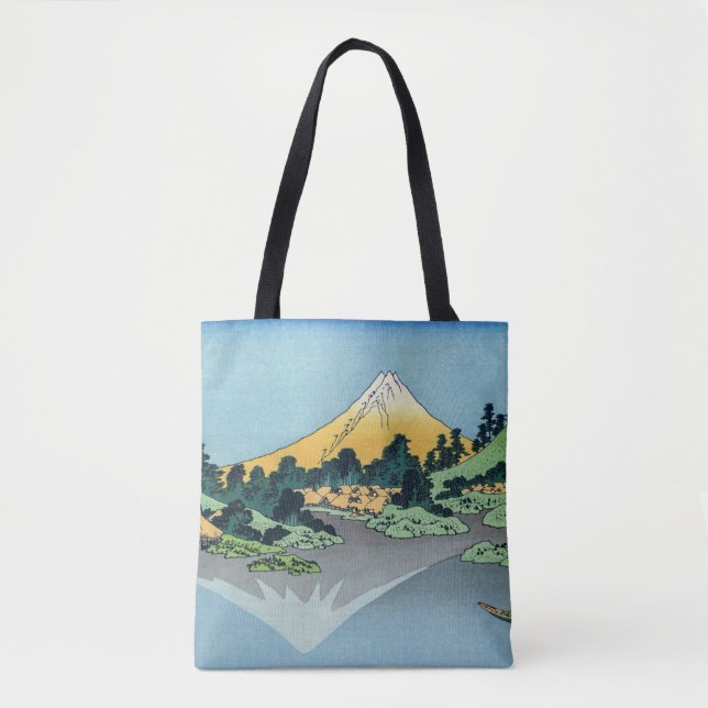 Bolsa Tote Hokusai - O Monte Fuji Reflete no lago Kawaguchi (Frente)