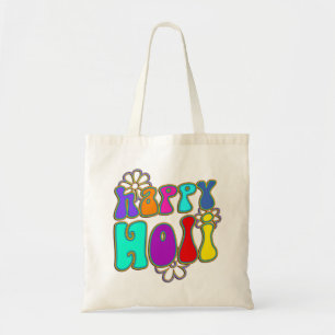 Bolsa Tote HoliES - FELIZ HOLI - flores redondas coloridas 1