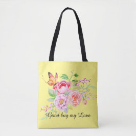 Bolsa Tote holiES - Flores de Mola de Aquarela Buquê 2