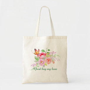 Bolsa Tote holiES - Flores de Mola de Aquarela Buquê 2