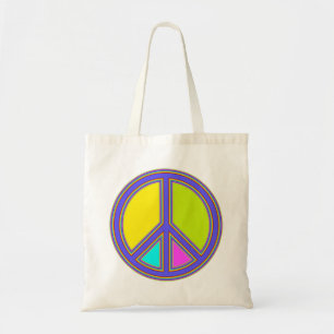 Bolsa Tote holiES - sinal colorido PEACE + suas ideias