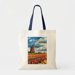 Bolsa Tote Holland Netherlands Viagem Art Vintage