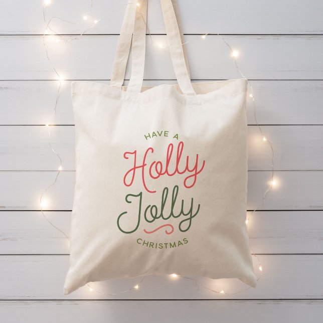 Bolsa Tote Holly Jolly Christmas (Criador carregado)