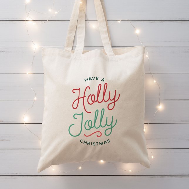 Bolsa Tote Holly Jolly Christmas (Criador carregado)