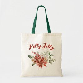 Bolsa Tote Holly Jolly Natal Holiday Eco Grocería Comprando