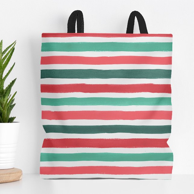 Bolsa Tote Holly Jolly Stripes (Criador carregado)