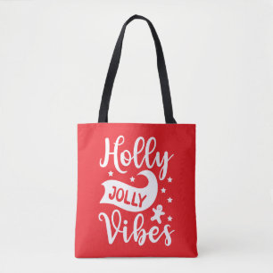 Bolsa Tote Holly Jolly Vibes Vermelho Festivo