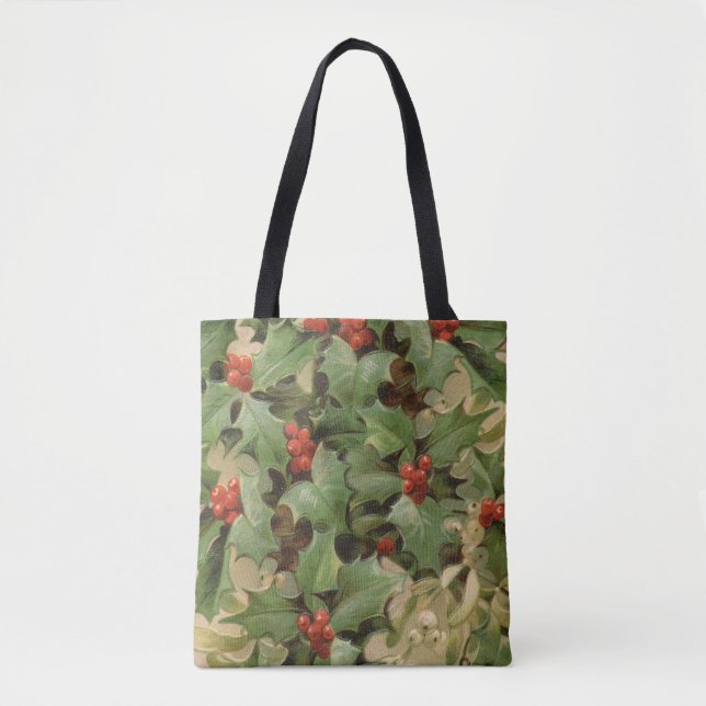 Bolsa Tote Holly Tree Natal Vintage (Frente)