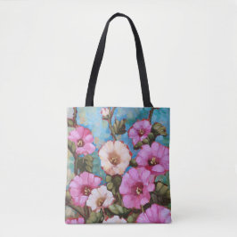 Bolsa Tote "Hollyhocks brilhantes" 16" x 16" sacola