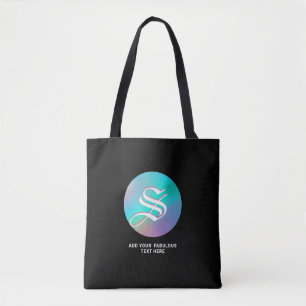 Bolsa Tote Holographic Wonderland Monograma e nome Preto