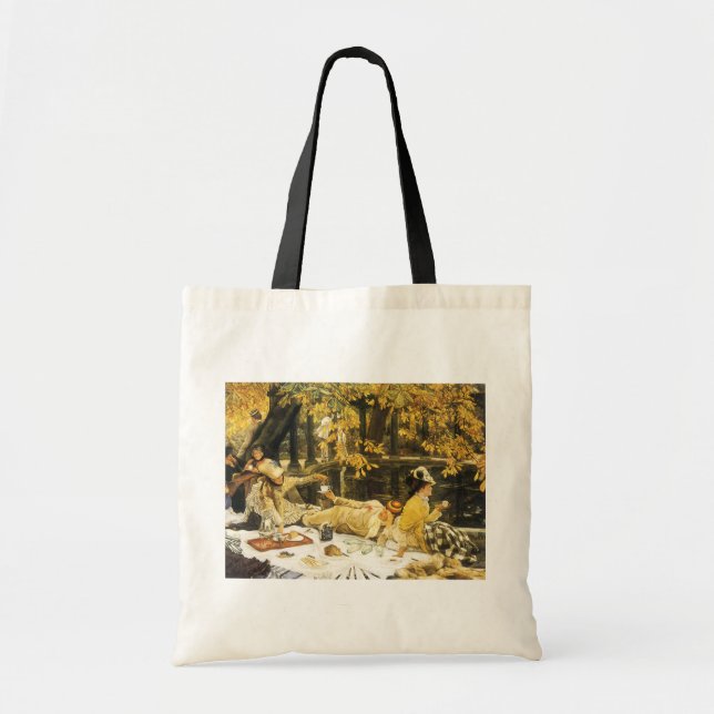 Bolsa Tote Holyday, o piquenique de James Tissot, Arte Vitori (Frente)