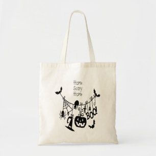 Bolsa Tote Home Scary Home Bats Pumpkin, Black Cat, Voodoo
