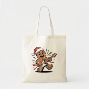 Bolsa Tote Homem de Biscoito de Gengibre Tocando Guitarra Elé