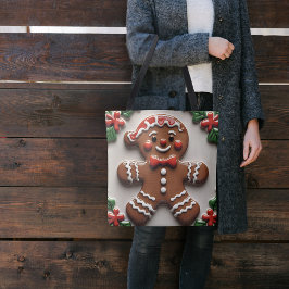 Bolsa Tote Homem de Gengibre de Natal