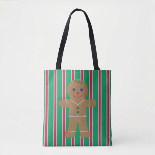Bolsa Tote Homem de Gingerpão de Natal divertido e Rico