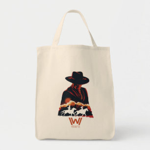 Bolsa Tote Homem de Westworld na silhueta preta do deserto
