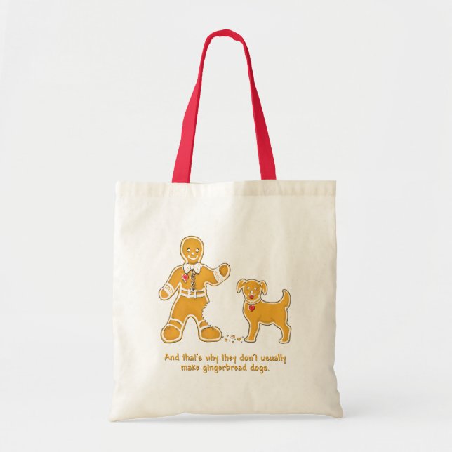 Bolsa Tote Homem e cão engraçados de pão-de-espécie para o (Frente)