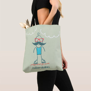 Bolsa Tote Homem em patins de rodas