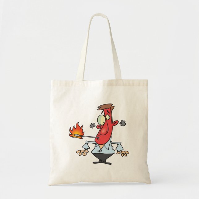 Bolsa Tote Homem engraçado de cara vermelha com termômetro de (Frente)