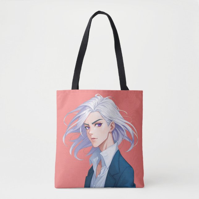 Bolsa Tote Homem Misterioso - Saco de Arte de Anime Japonês (Frente)