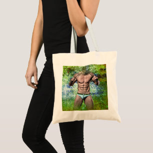 Bolsa Tote Homem sexy muscular branco de SlipperyJoe, alto-fa