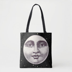 Bolsa Tote Homem vintage na face da lua cheia